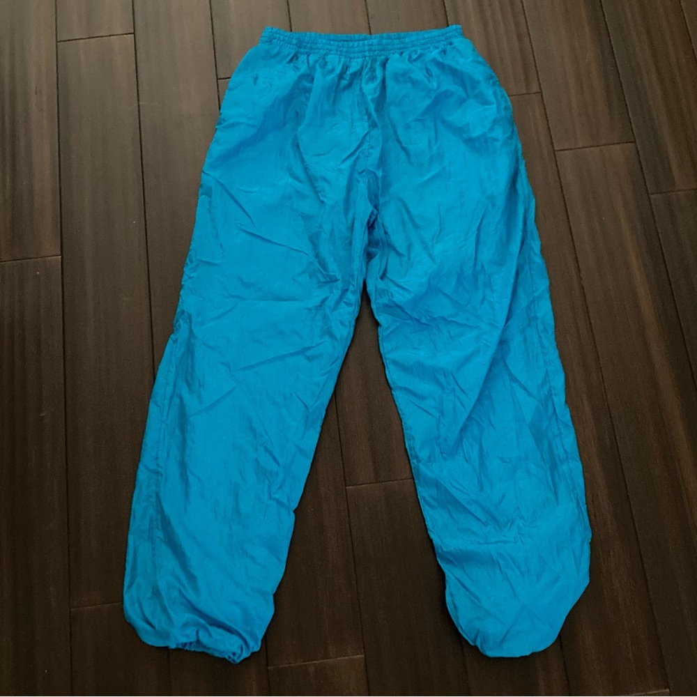 Vtg 90s Turquoise Blue Crossroads Lined Windbreaker Track Pants Women’s Large